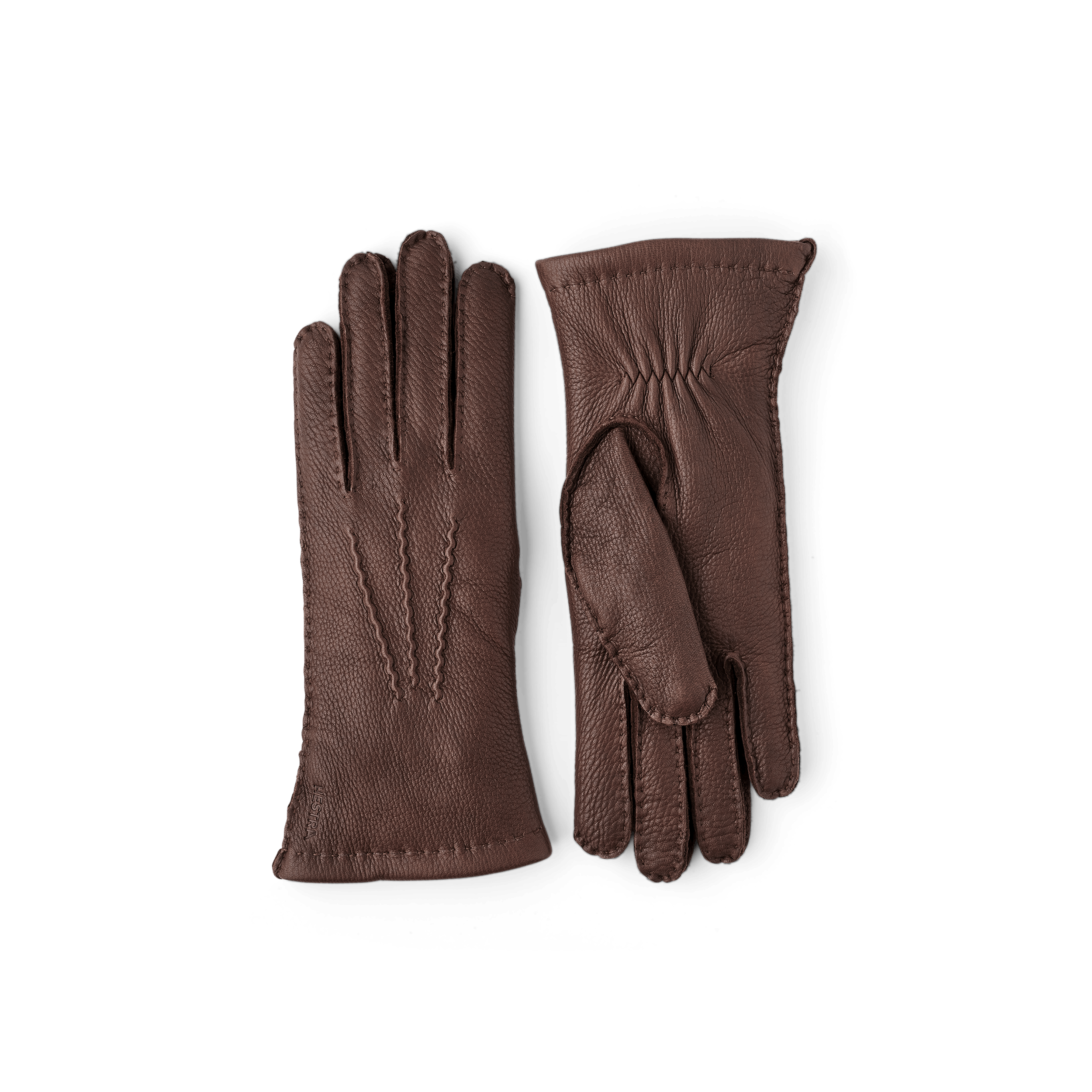 Brown hand-sewn deerskin glove
(1 of 3)
