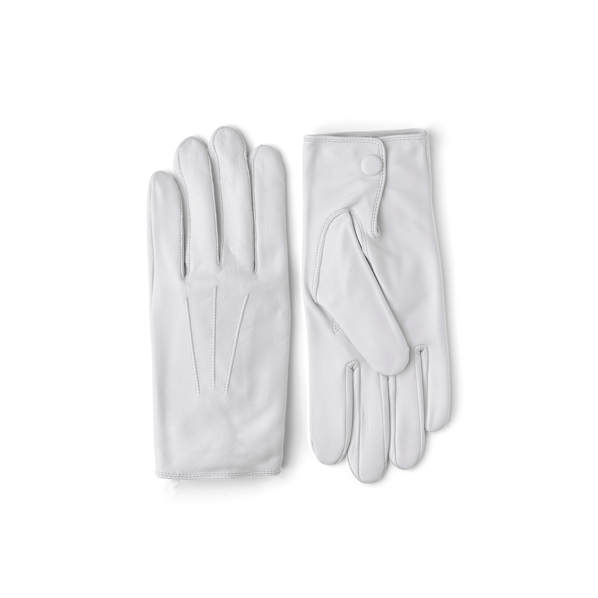 White machine-sewn hairsheep leather glove with button
(1 of 4)