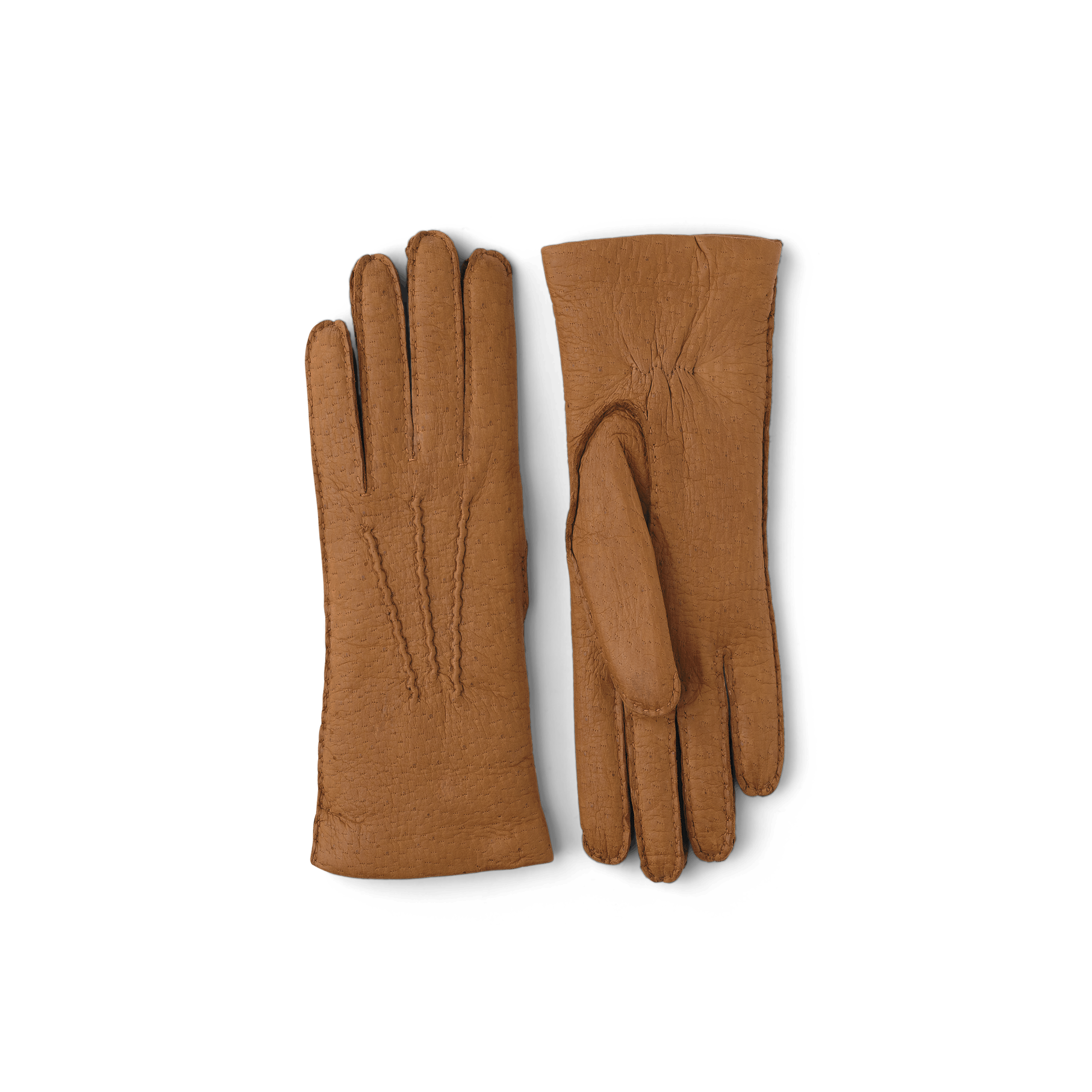 Ljusbrun handsydd skinnhandske i peccary
 (1 av 3)