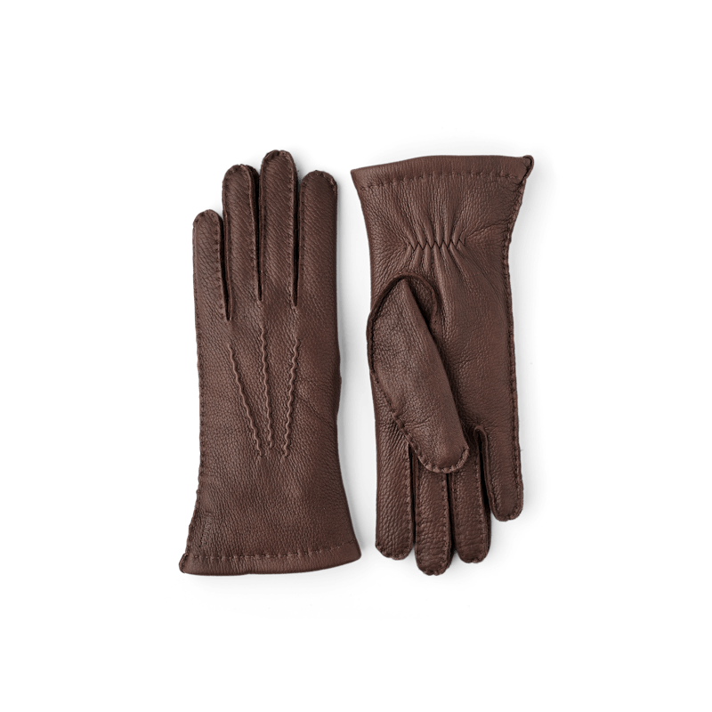 Brown hand-sewn deerskin glove
 (1 of 4)