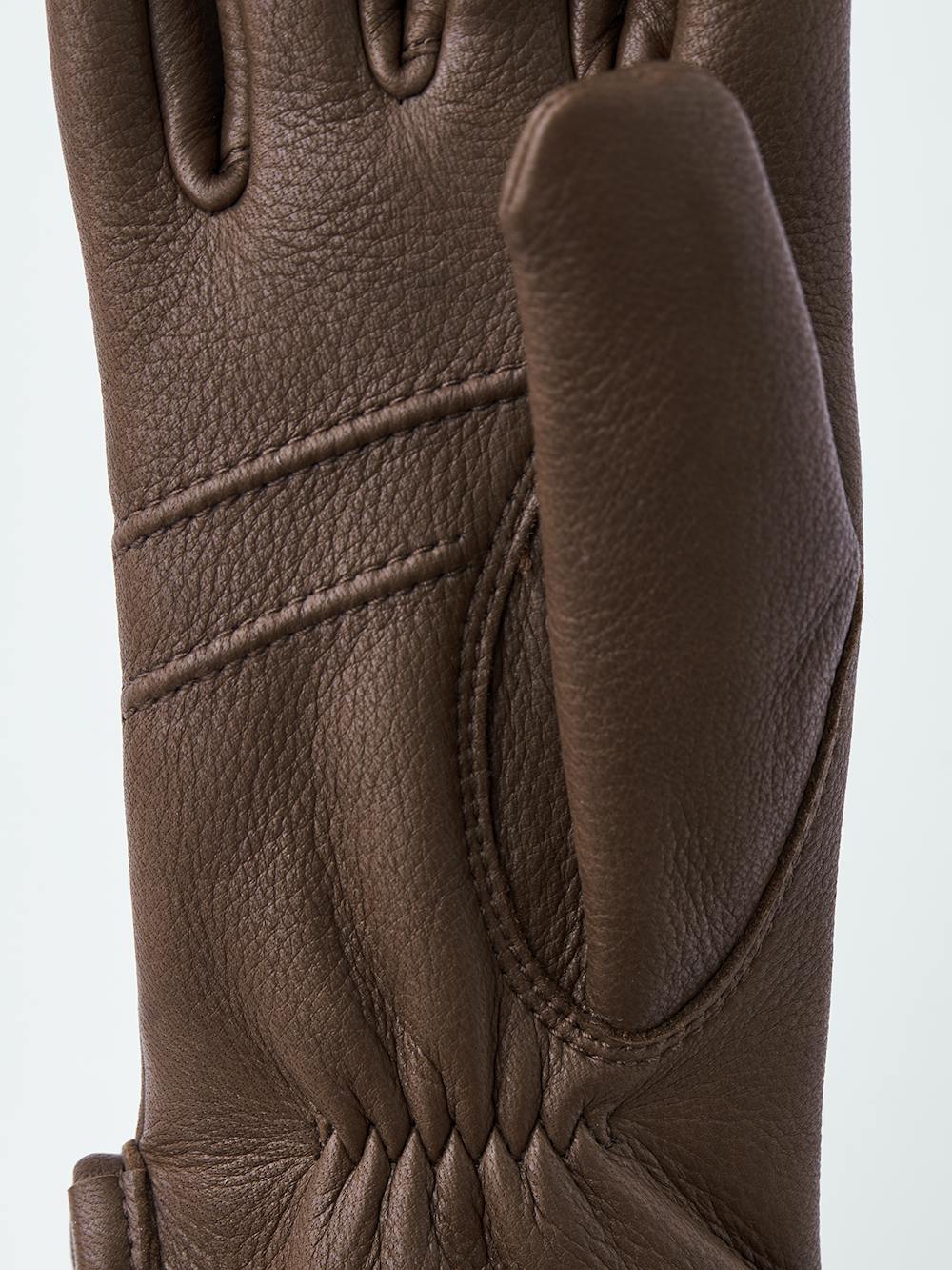Brown machine-sewn deerskin glove
 (5 of 6)