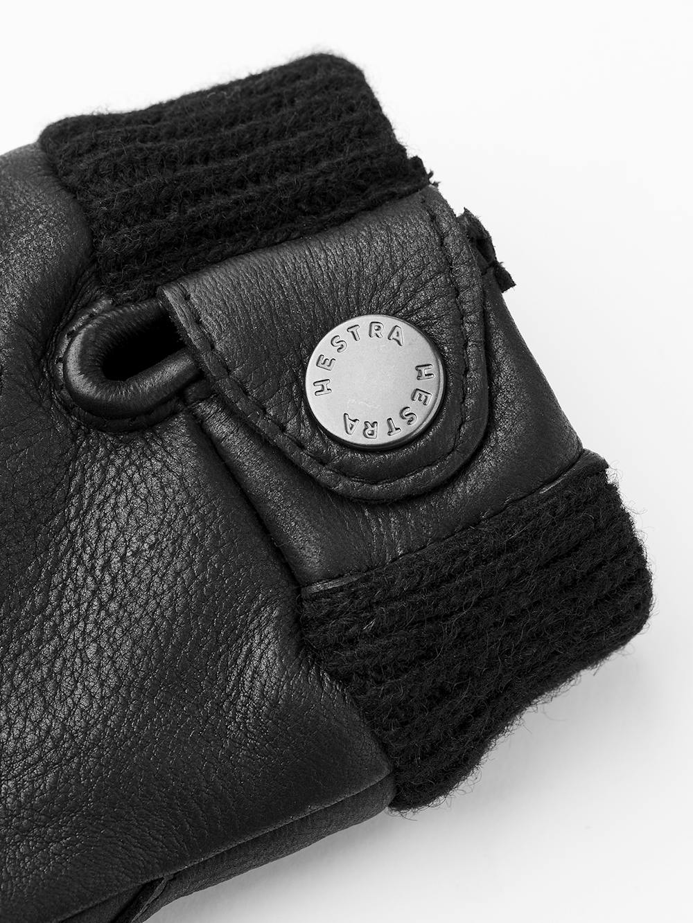 Black deerskin mitten with knitted cuff
 (2 of 3)