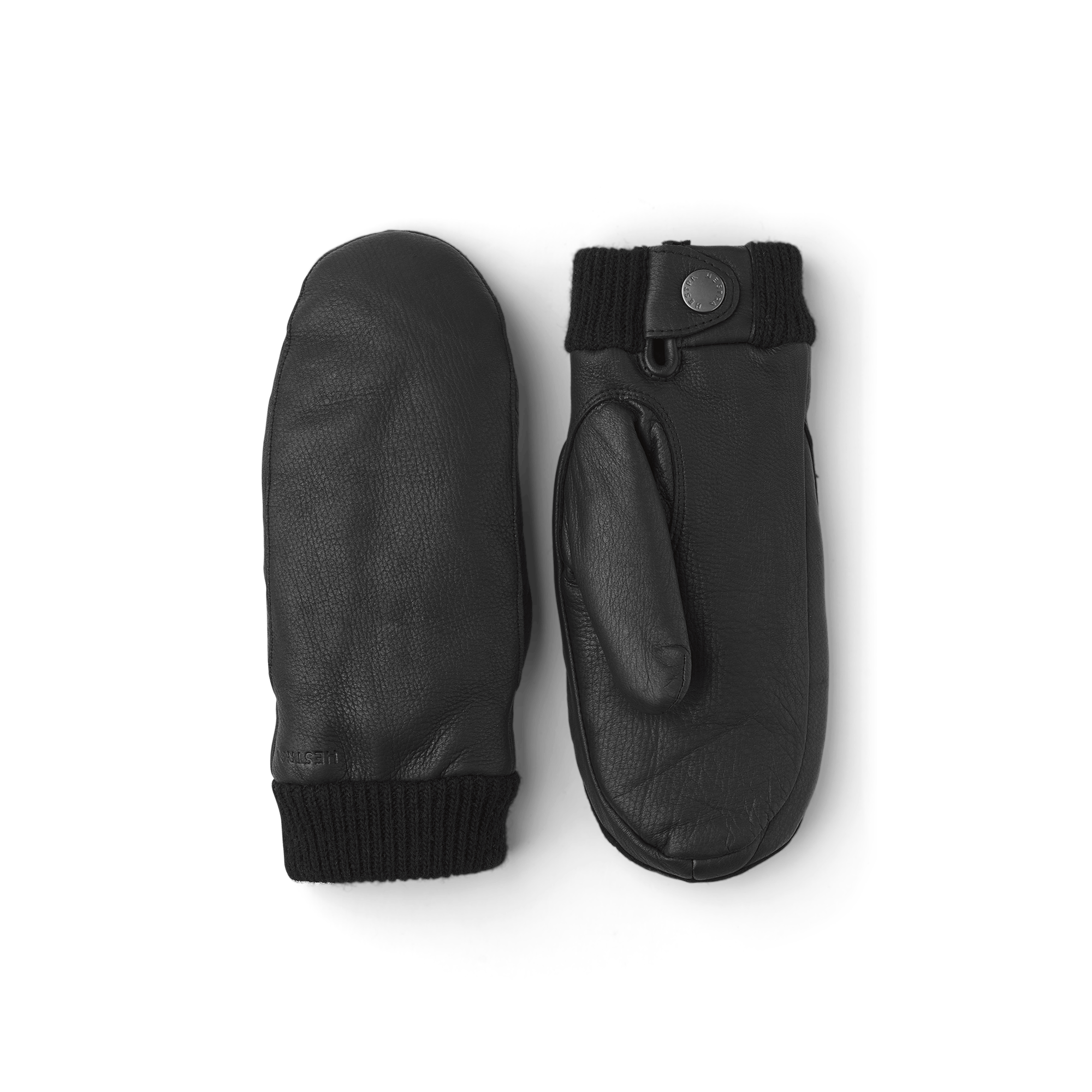 Black deerskin mitten with knitted cuff
(1 of 3)