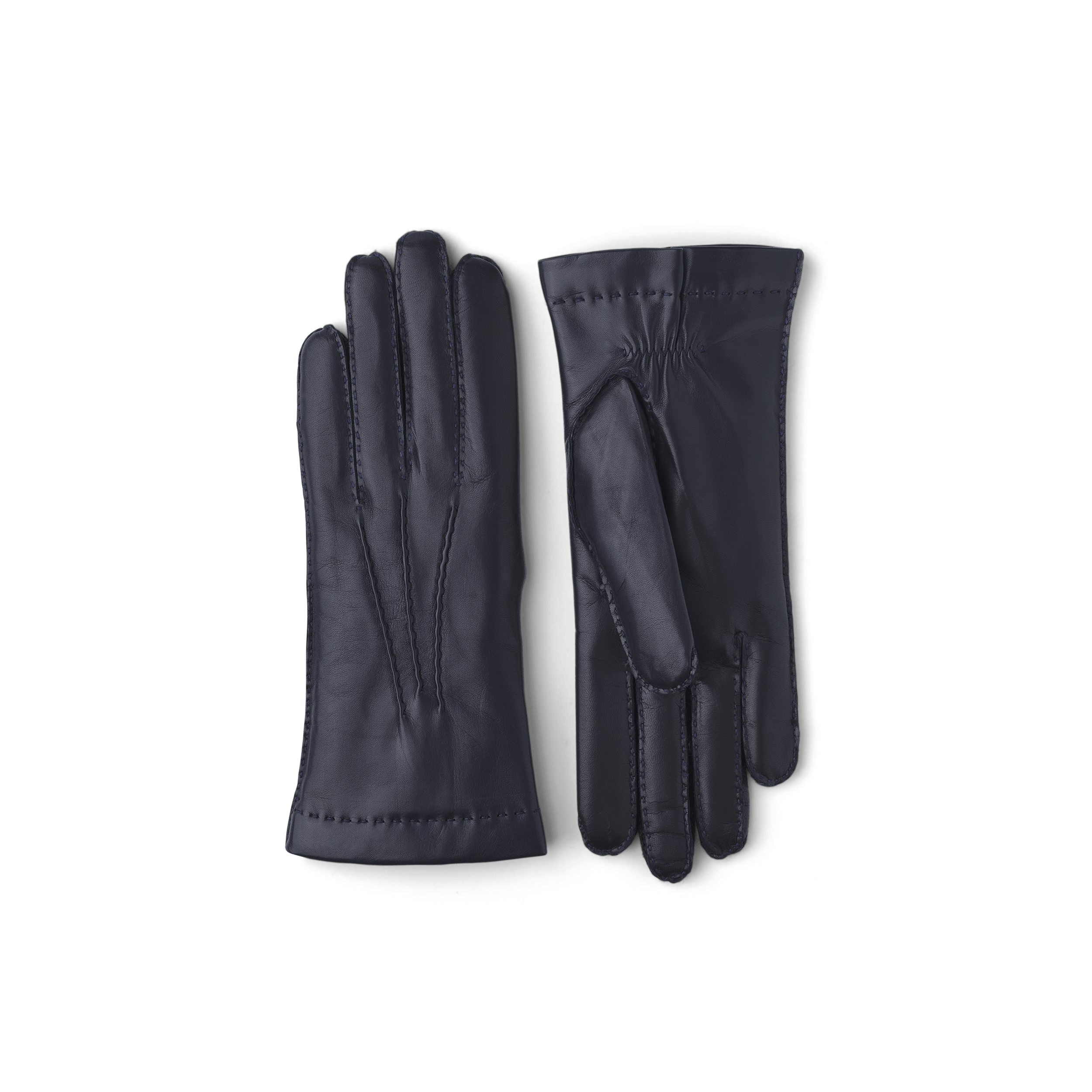 Dark blue hand-sewn hairsheep leather glove
 (1 of 3)