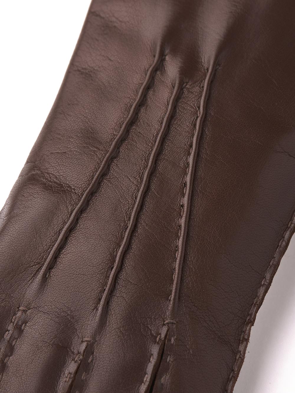 Brown hand-sewn hairsheep leather glove
 (2 of 3)