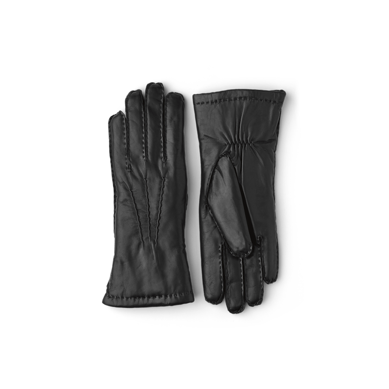 Schwarzer handgenähter Lederhandschuh aus Haarschafleder
 (5 oder 5)