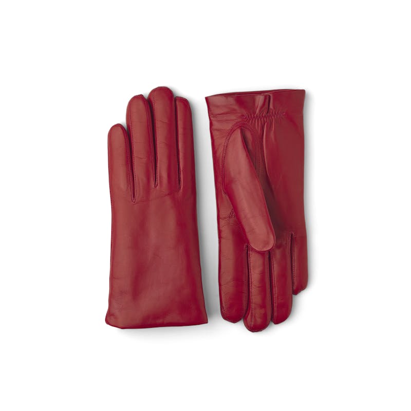 Dark red machine-sewn hairsheep leather glove
 (4 of 4)