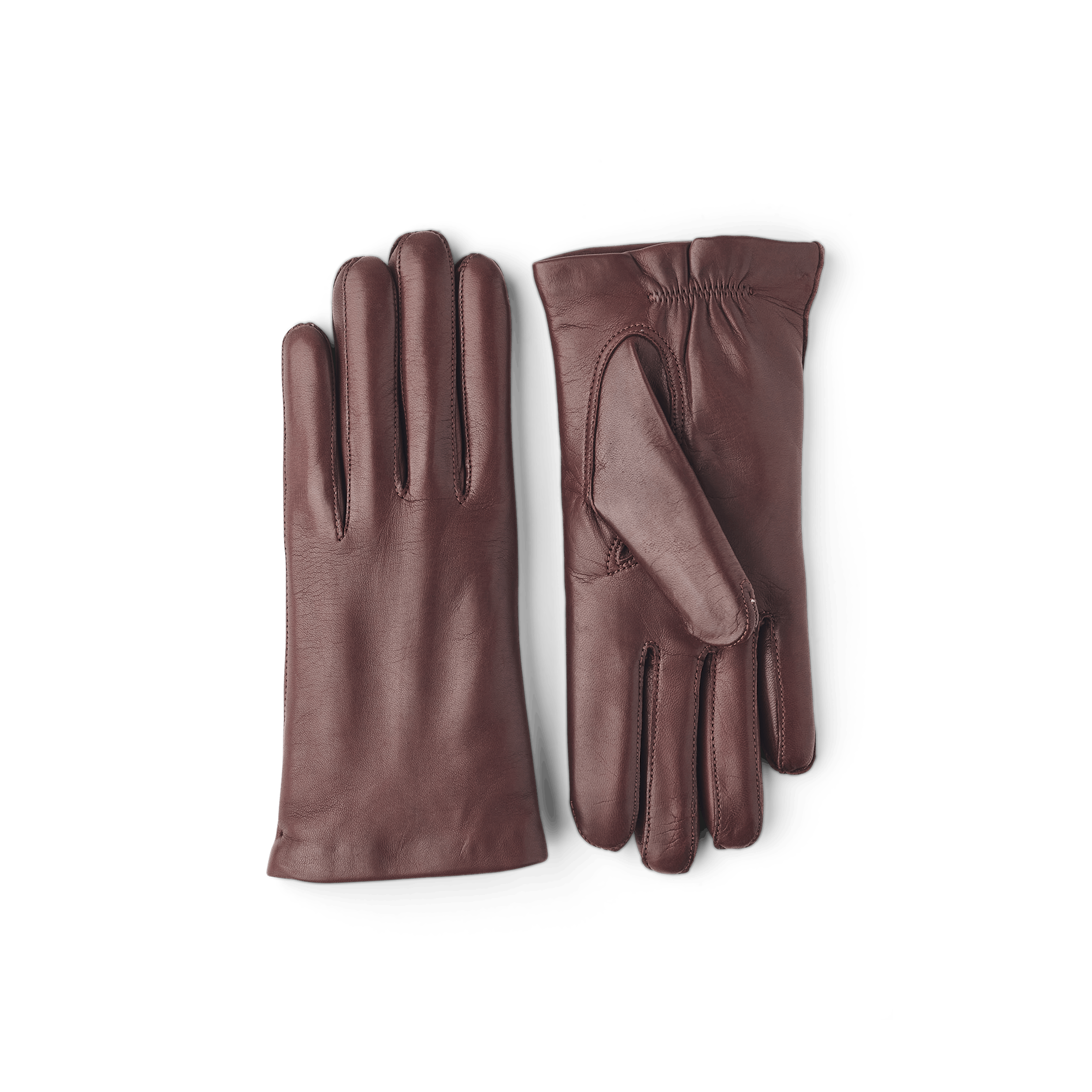 Brown machine-sewn hairsheep leather glove
 (1 of 3)