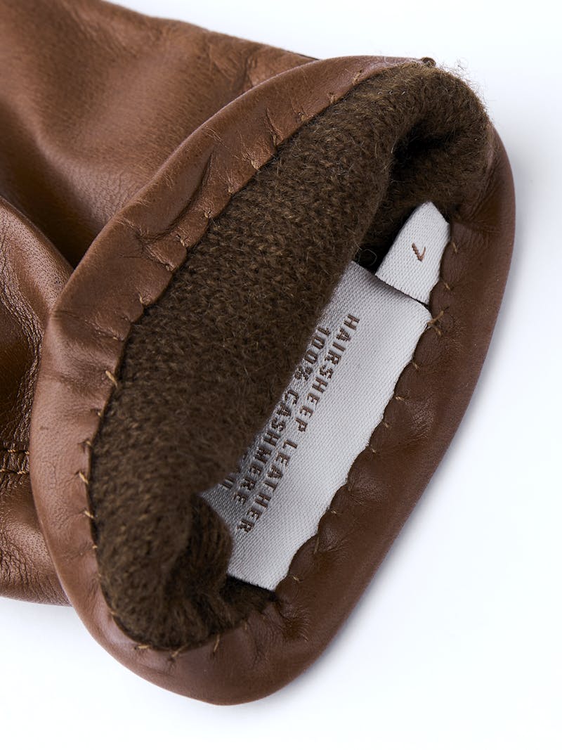 Medium brown machine-sewn hairsheep leather glove
 (3 of 3)