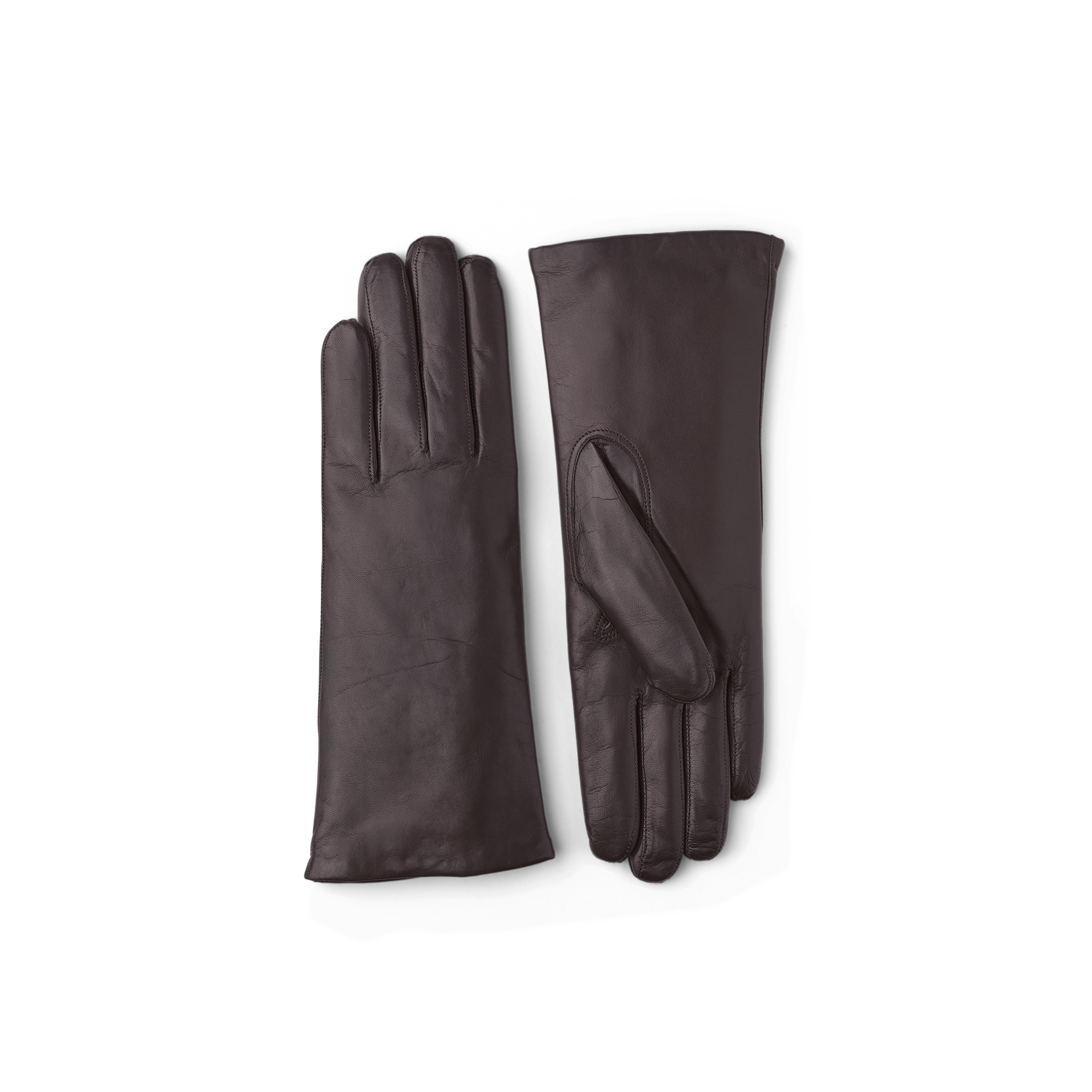 Dunkelbrauner maschinengenähter Lederhandschuh aus Haarschafleder
(1 oder 2)