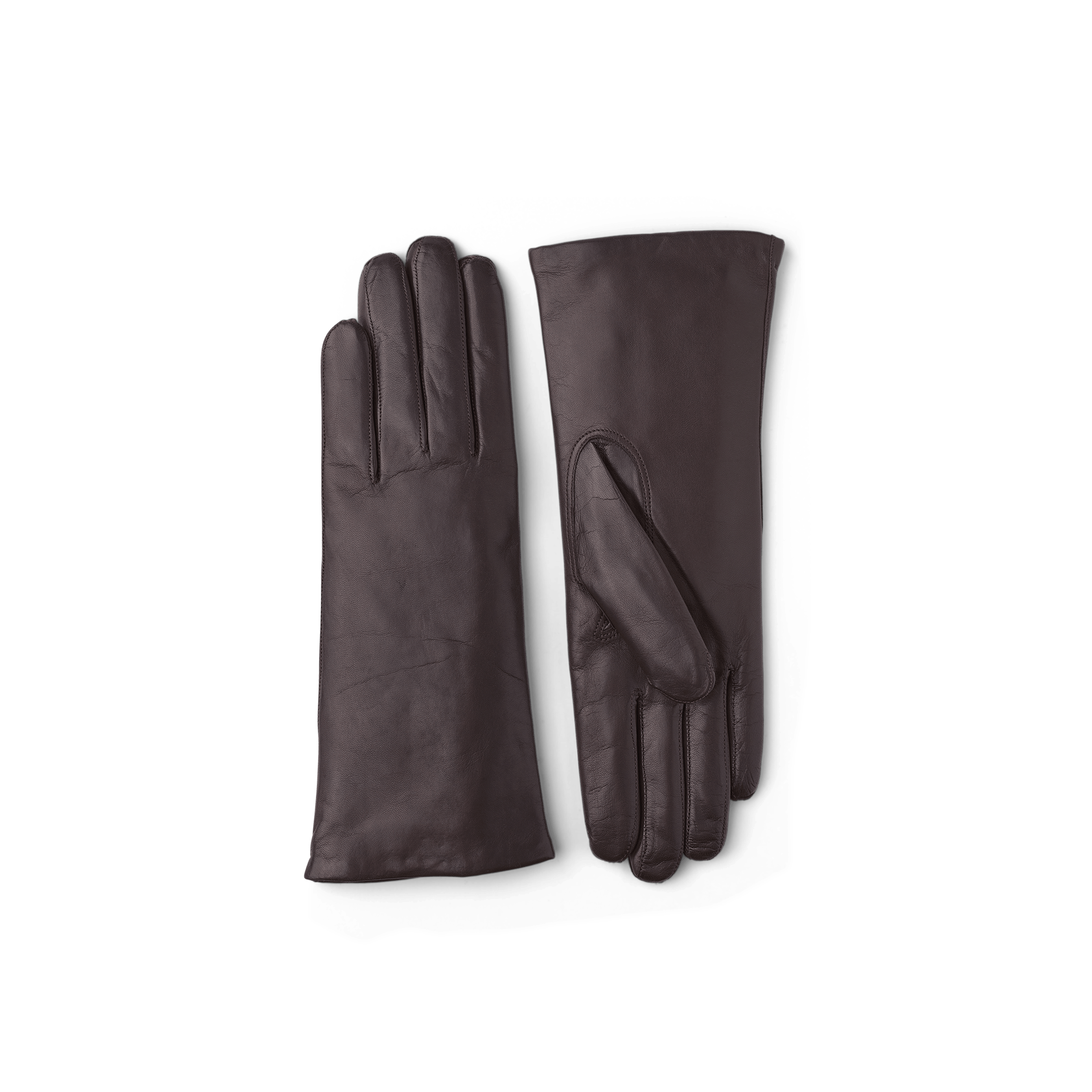 Dark brown machine-sewn hairsheep leather glove
 (1 of 2)