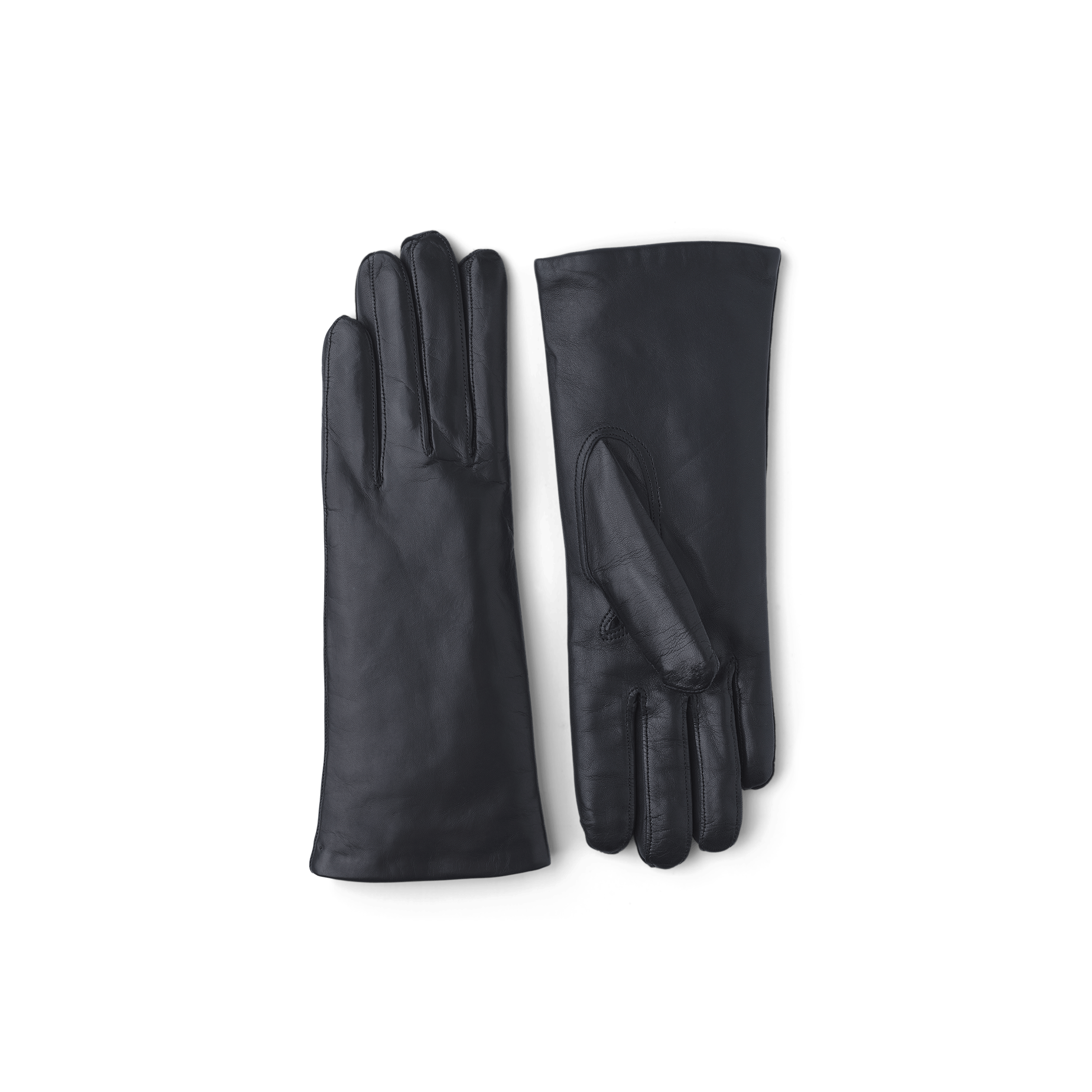 Mörkblå maskinsydd skinnhandske i lammnappa
 (1 av 2)