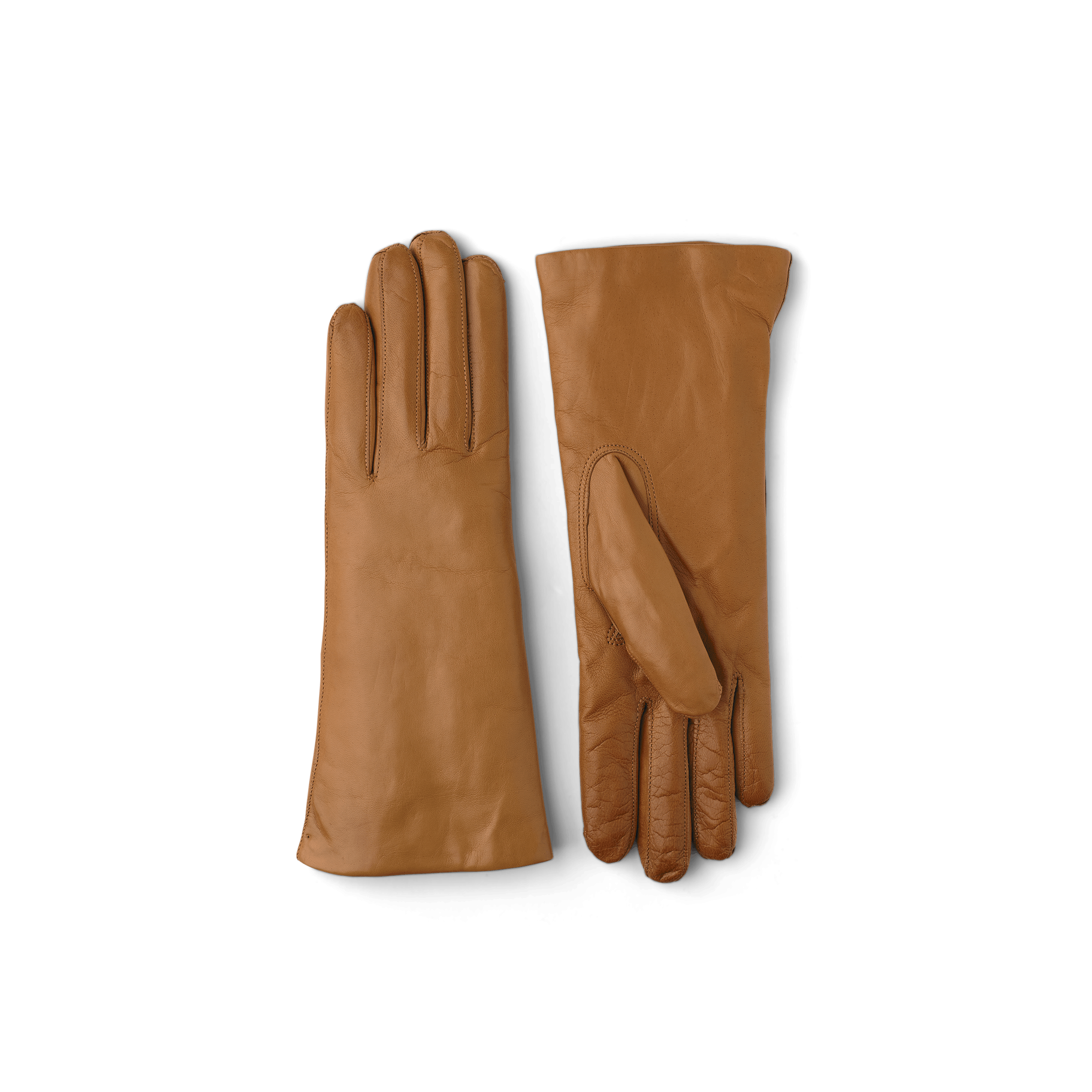 Goldbrauner maschinengenähter Lederhandschuh aus Haarschafleder
(1 oder 3)