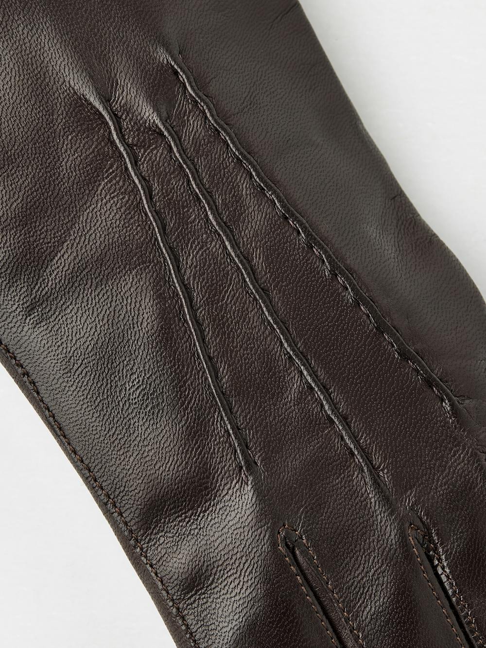 Dark brown machine-sewn hairsheep leather glove
 (4 of 4)