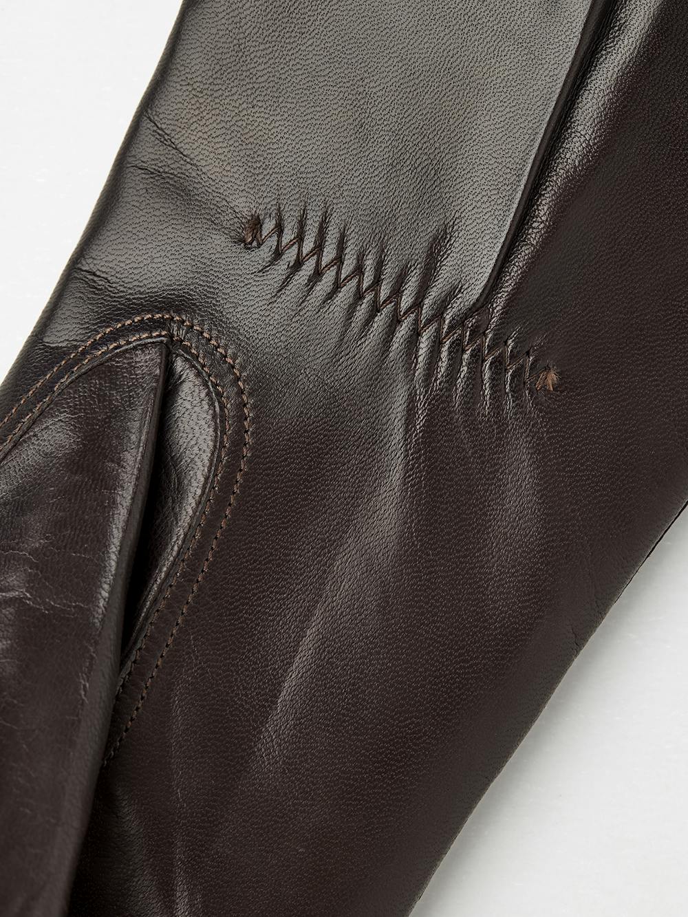 Dark brown machine-sewn hairsheep leather glove
 (2 of 4)