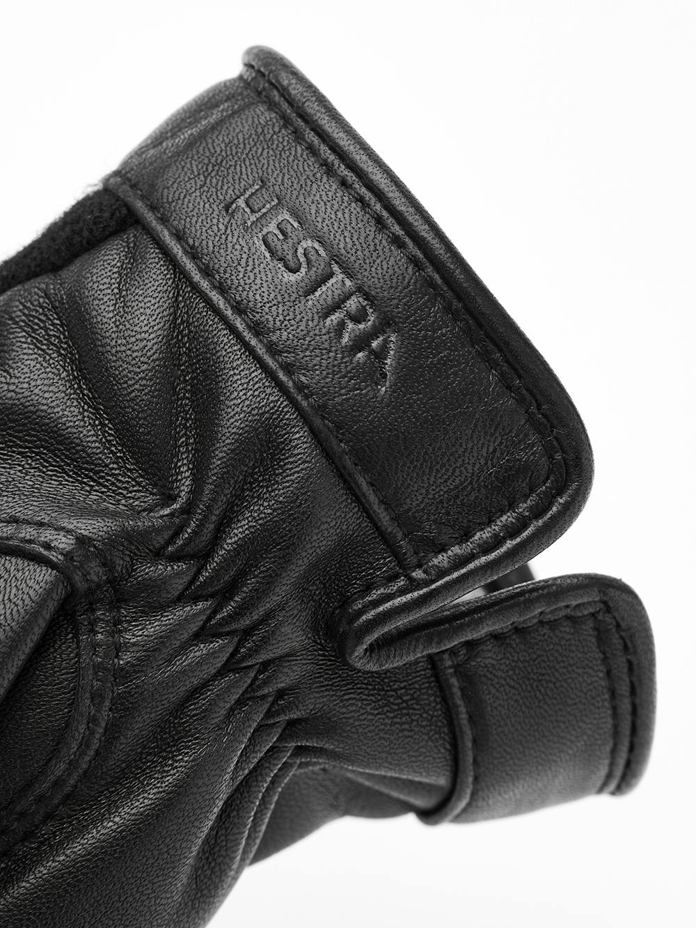 Schwarzer Lederhandschuh aus Haarschafleder mit Oberhand aus gestricktem Wolljersey
(2 oder 3)