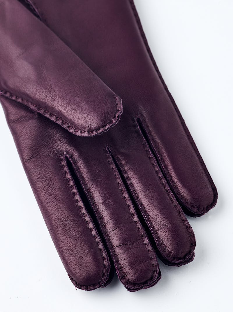 Dark purple hand-sewn hairsheep leather glove
 (3 of 6)