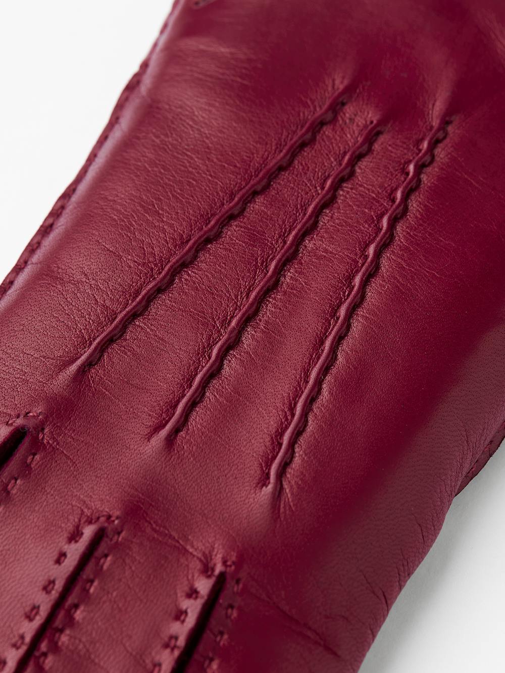 Dark red hand-sewn hairsheep leather glove
 (4 of 5)