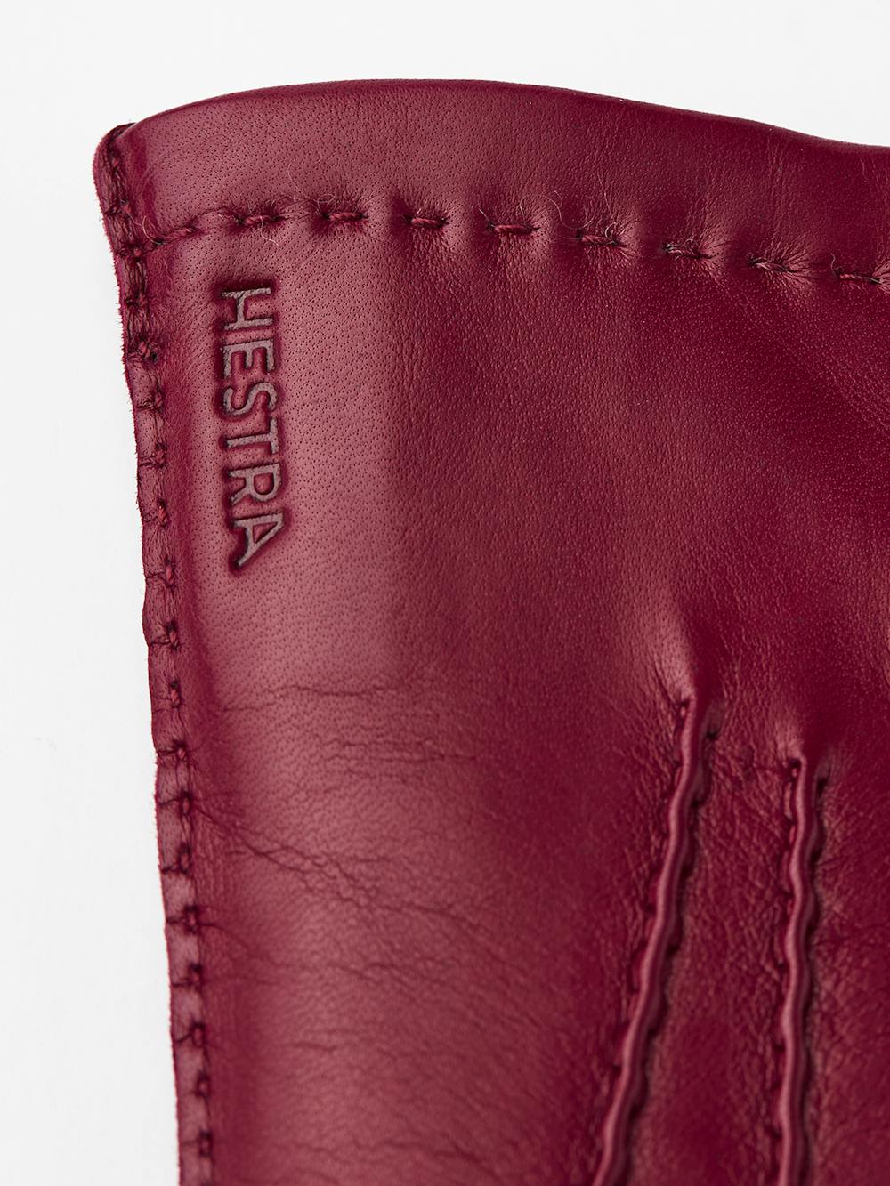 Dark red hand-sewn hairsheep leather glove
 (3 of 5)