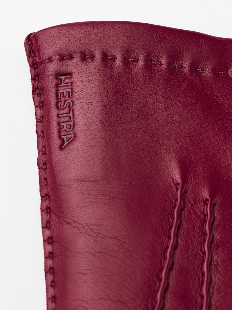 Dark red hand-sewn hairsheep leather glove
 (3 of 5)