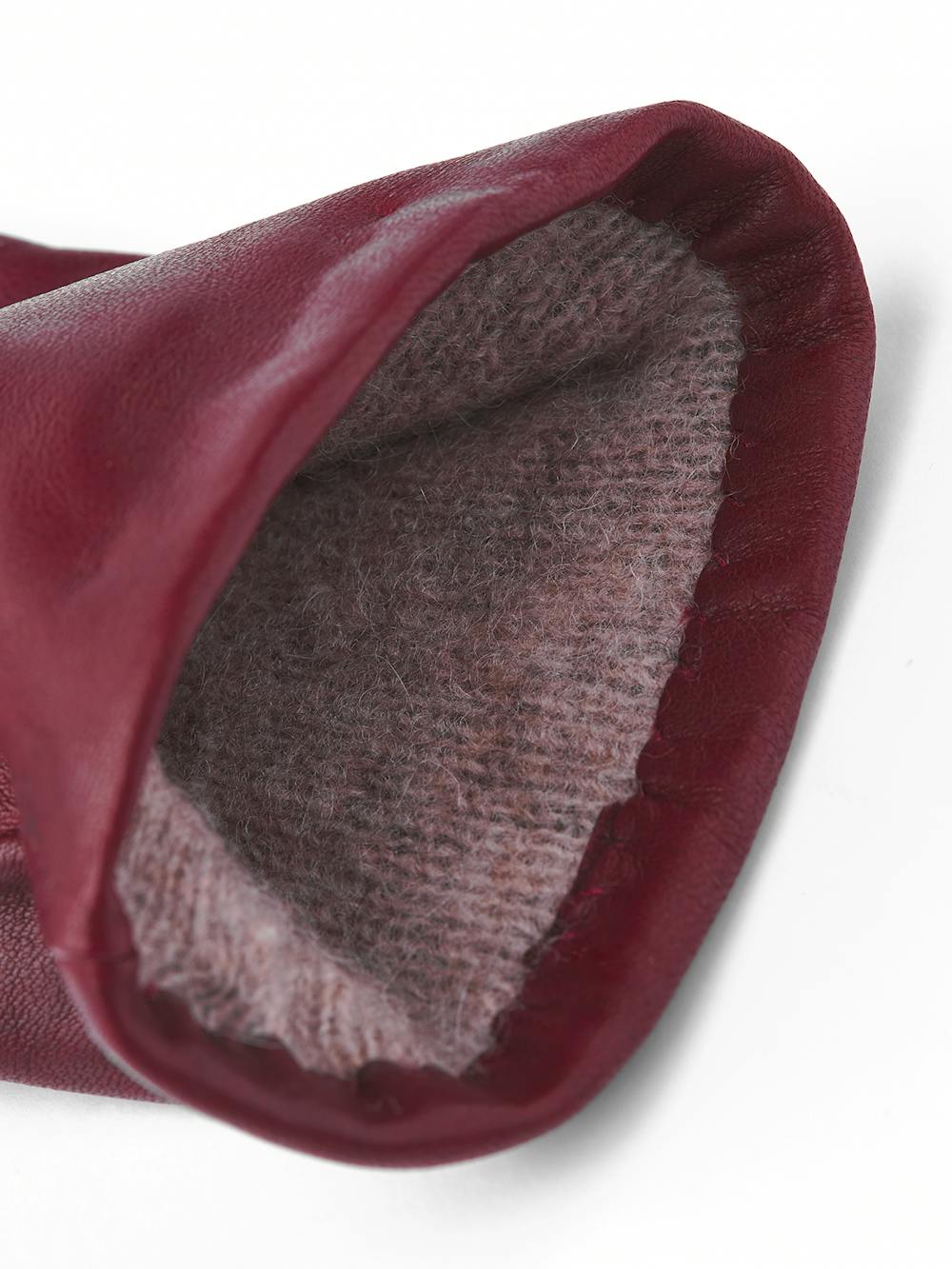 Dark red machine-sewn hairsheep leather glove
 (3 of 4)