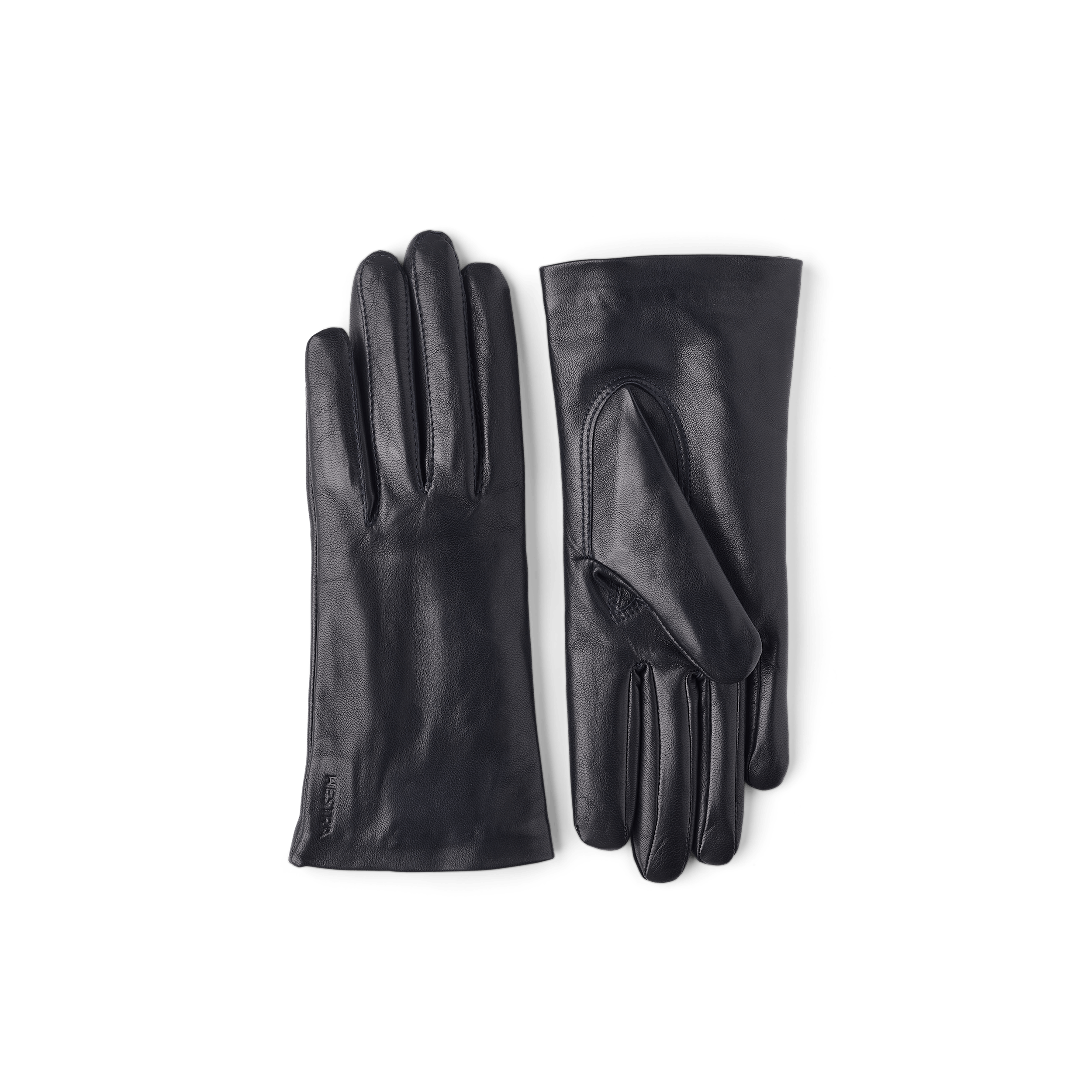 Dark blue machine-sewn hairsheep leather glove
 (1 of 3)