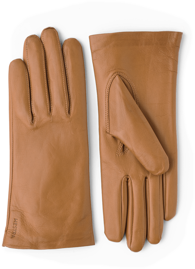 Light brownish-yellow machine-sewn hairsheep leather glove
 (1 of 3)