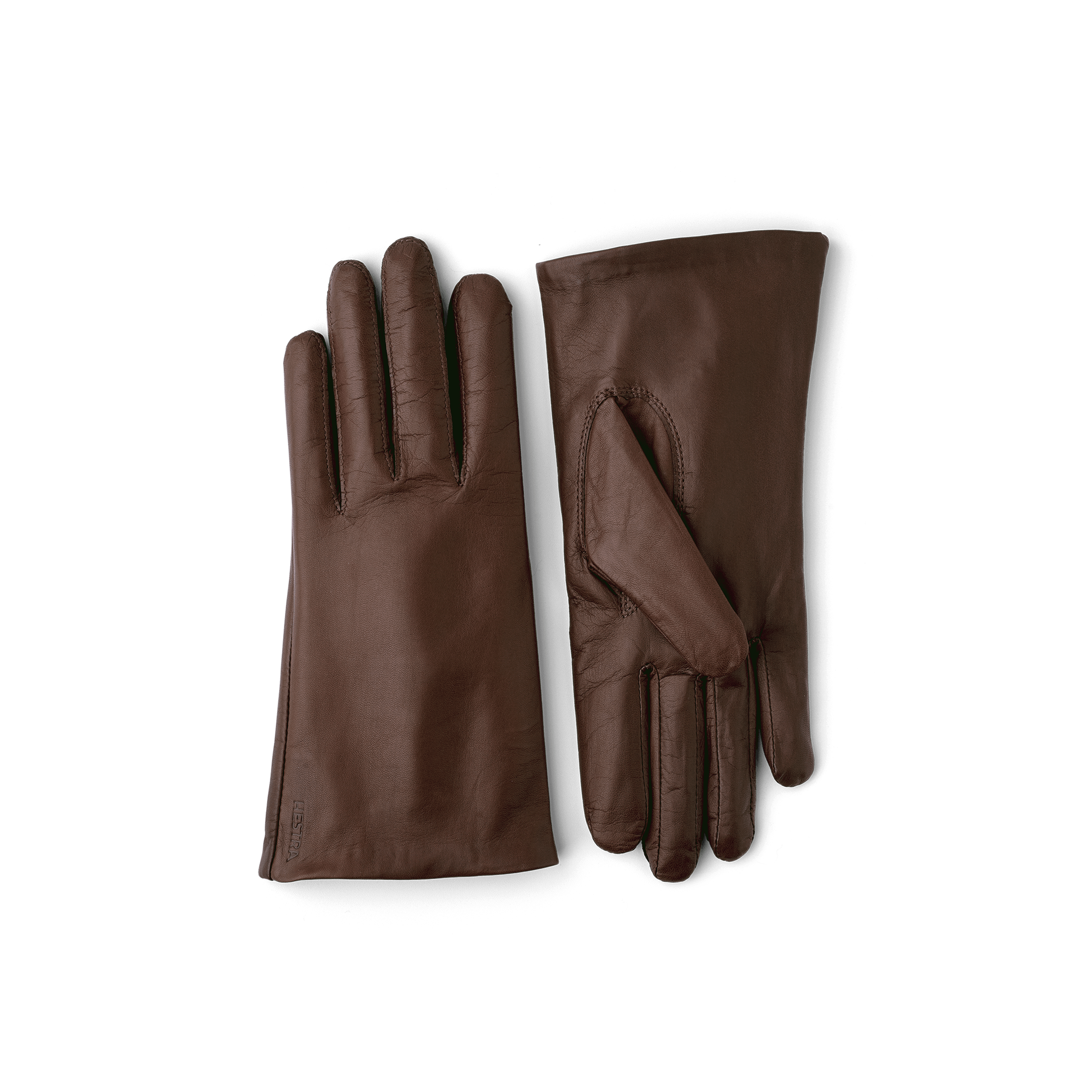Brown machine-sewn hairsheep leather glove
 (1 of 3)