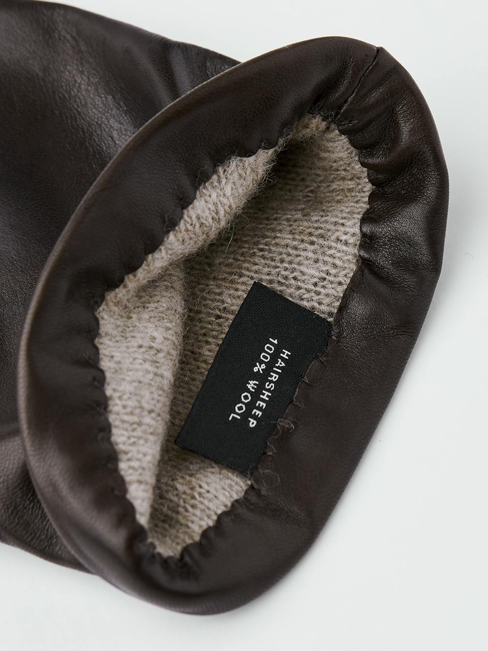 Dark brown machine-sewn hairsheep leather glove
 (4 of 4)