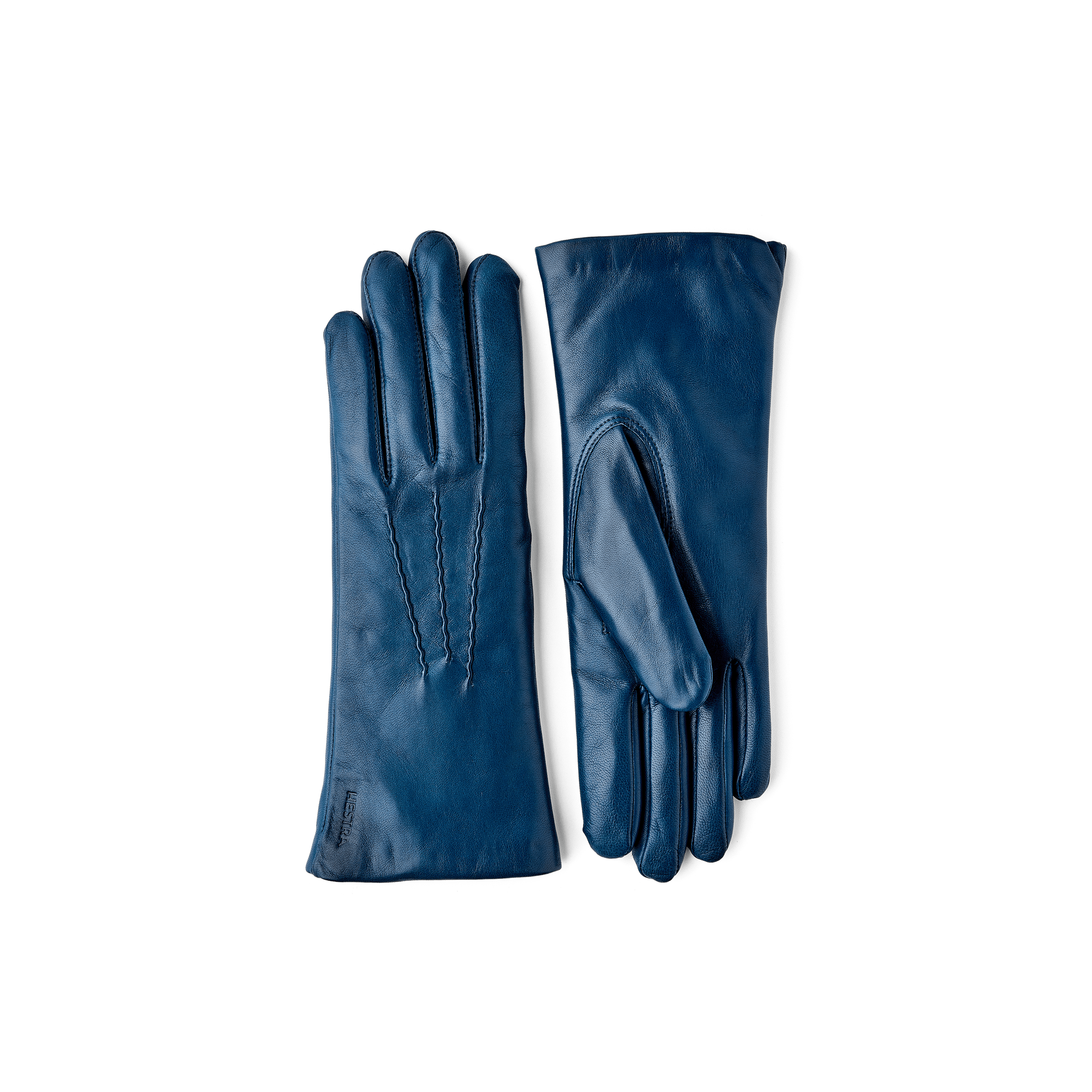 Midnight blue machine-sewn hairsheep leather glove
 (1 of 6)