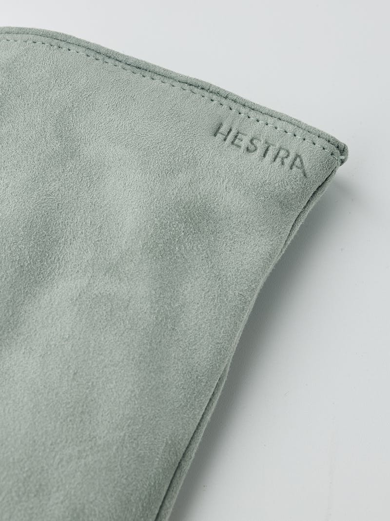 Silver-green machine-sewn suede glove
 (4 of 6)