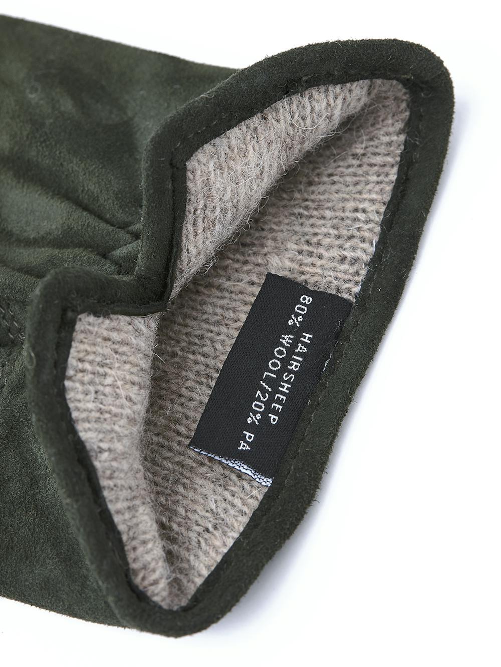 Dark olive green machine-sewn suede glove
(4 of 4)