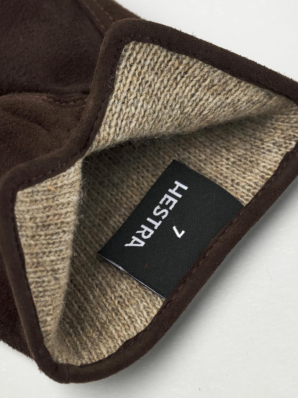 Brown machine-sewn suede glove
 (4 of 4)