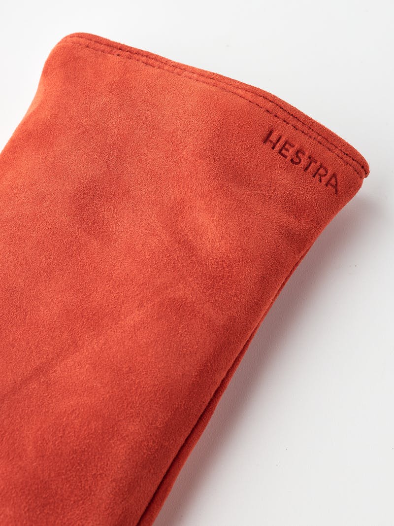 Brick red machine-sewn suede glove
 (4 of 5)