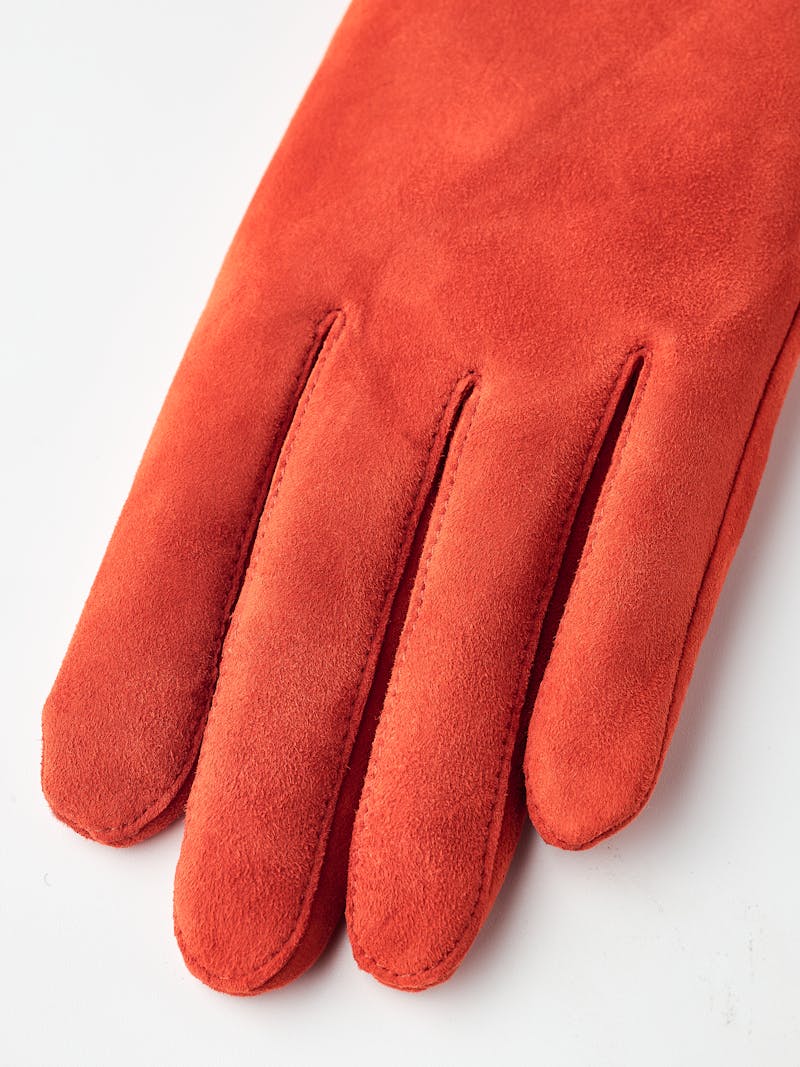 Brick red machine-sewn suede glove
 (2 of 5)