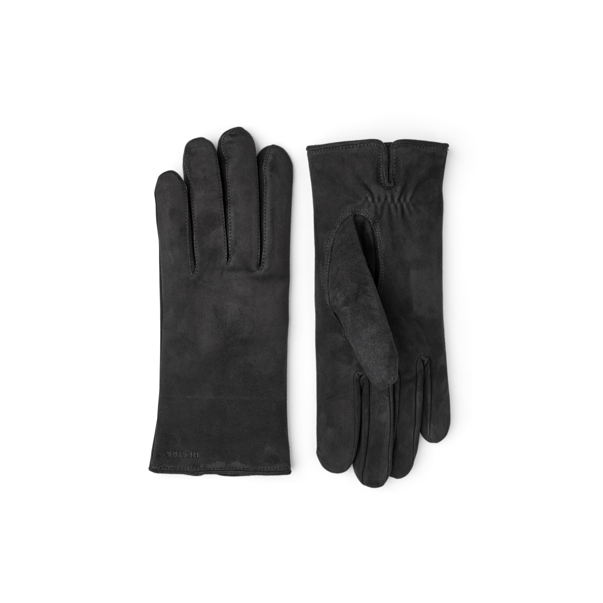 Black machine-sewn suede glove

 (1 of 5)