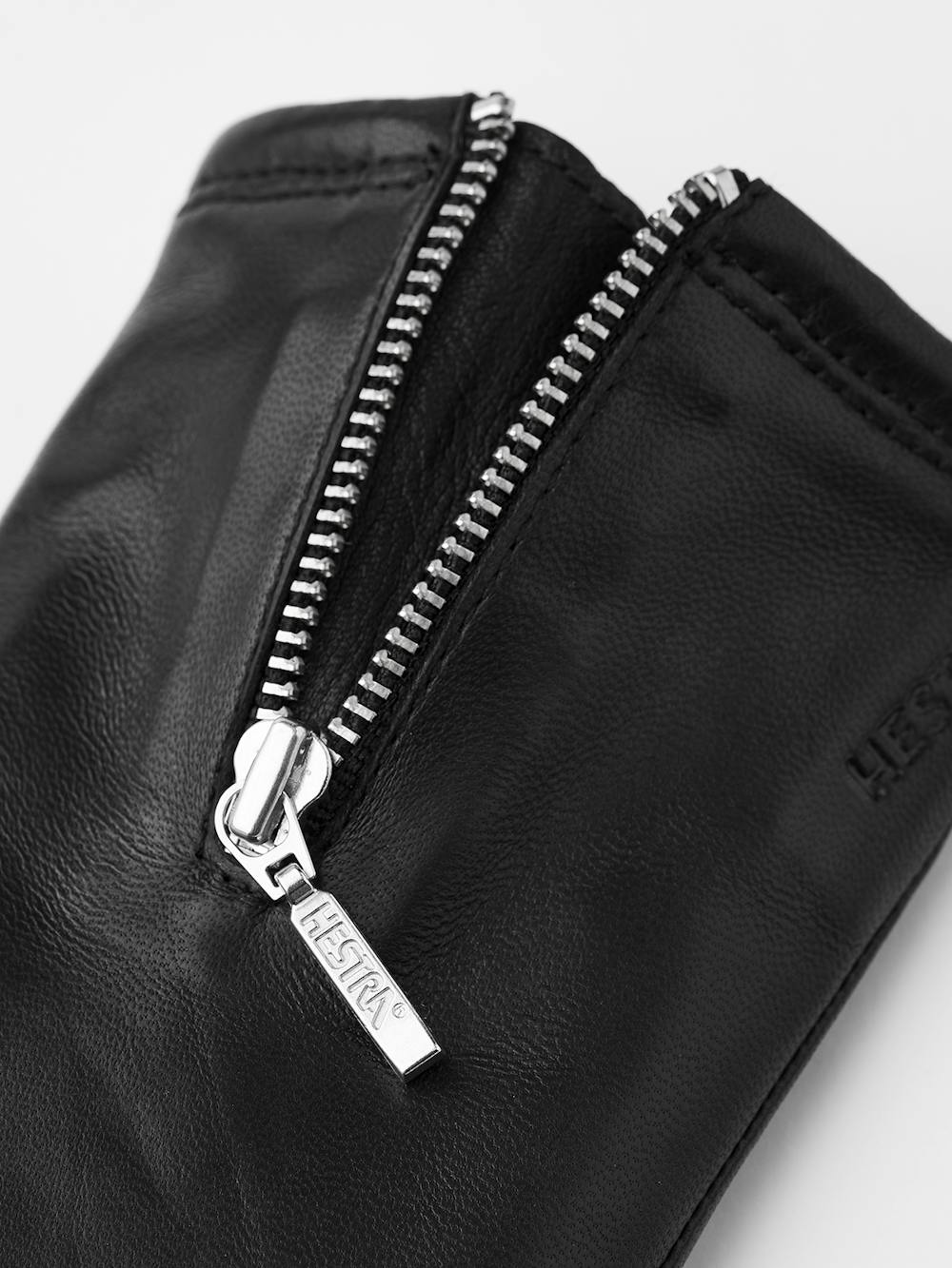 Black machine-sewn hairsheep leather glove with zip
 (3 of 4)