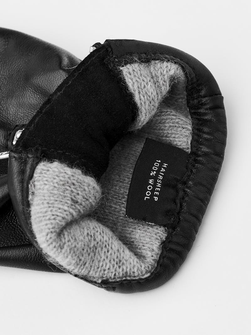 Black machine-sewn hairsheep leather glove with zip
 (4 of 4)