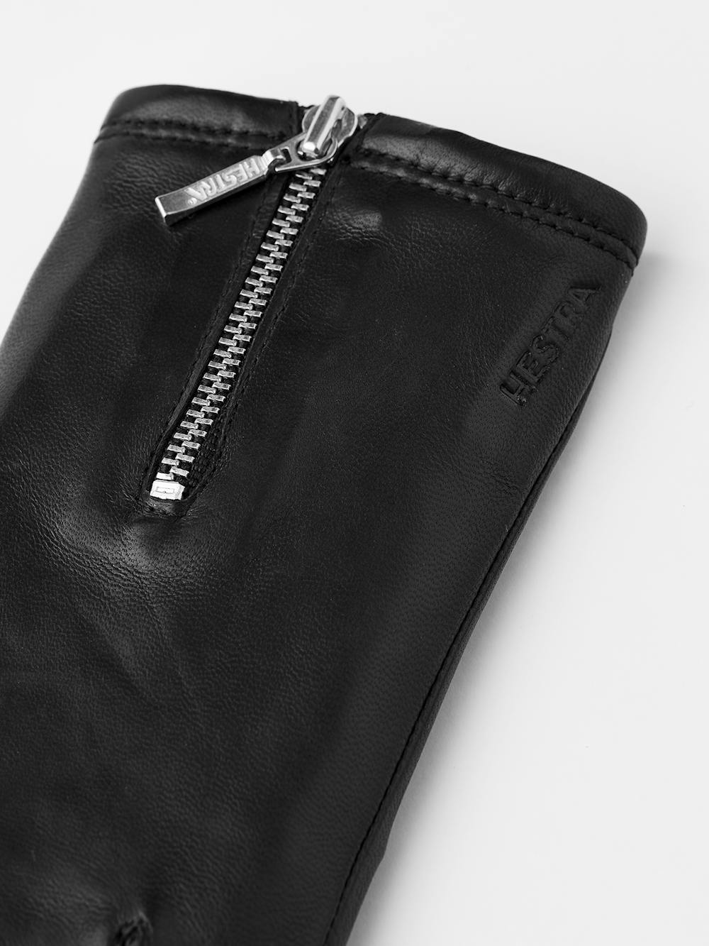 Black machine-sewn hairsheep leather glove with zip
(2 of 4)