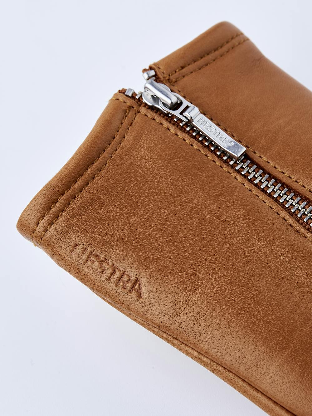 Light brownish-yellow machine-sewn hairsheep leather glove with zip
 (3 of 5)