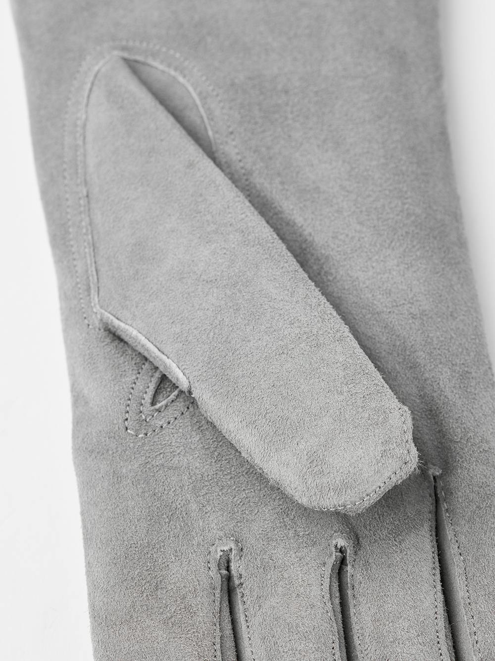 Light gray machine-sewn suede glove
 (2 of 3)