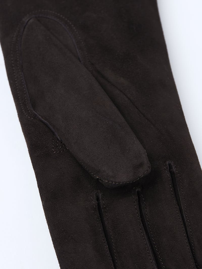 Dark brown machine-sewn suede glove
 (2 of 3)