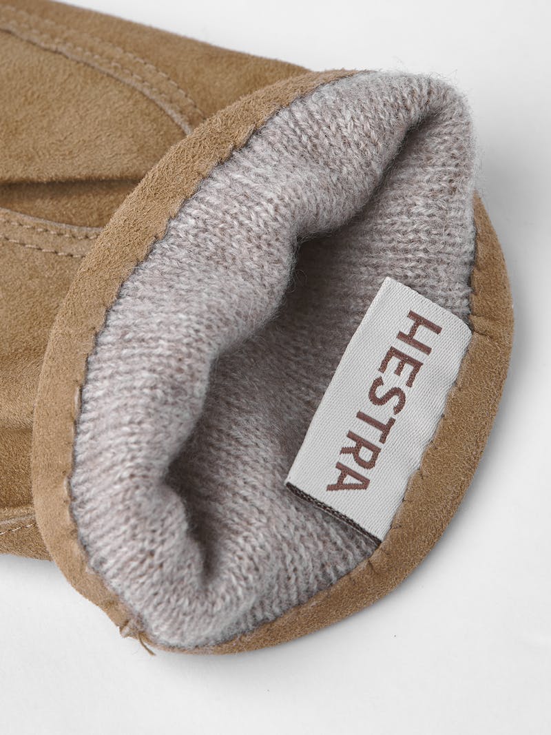 Dark beige machine-sewn suede glove
 (3 of 3)