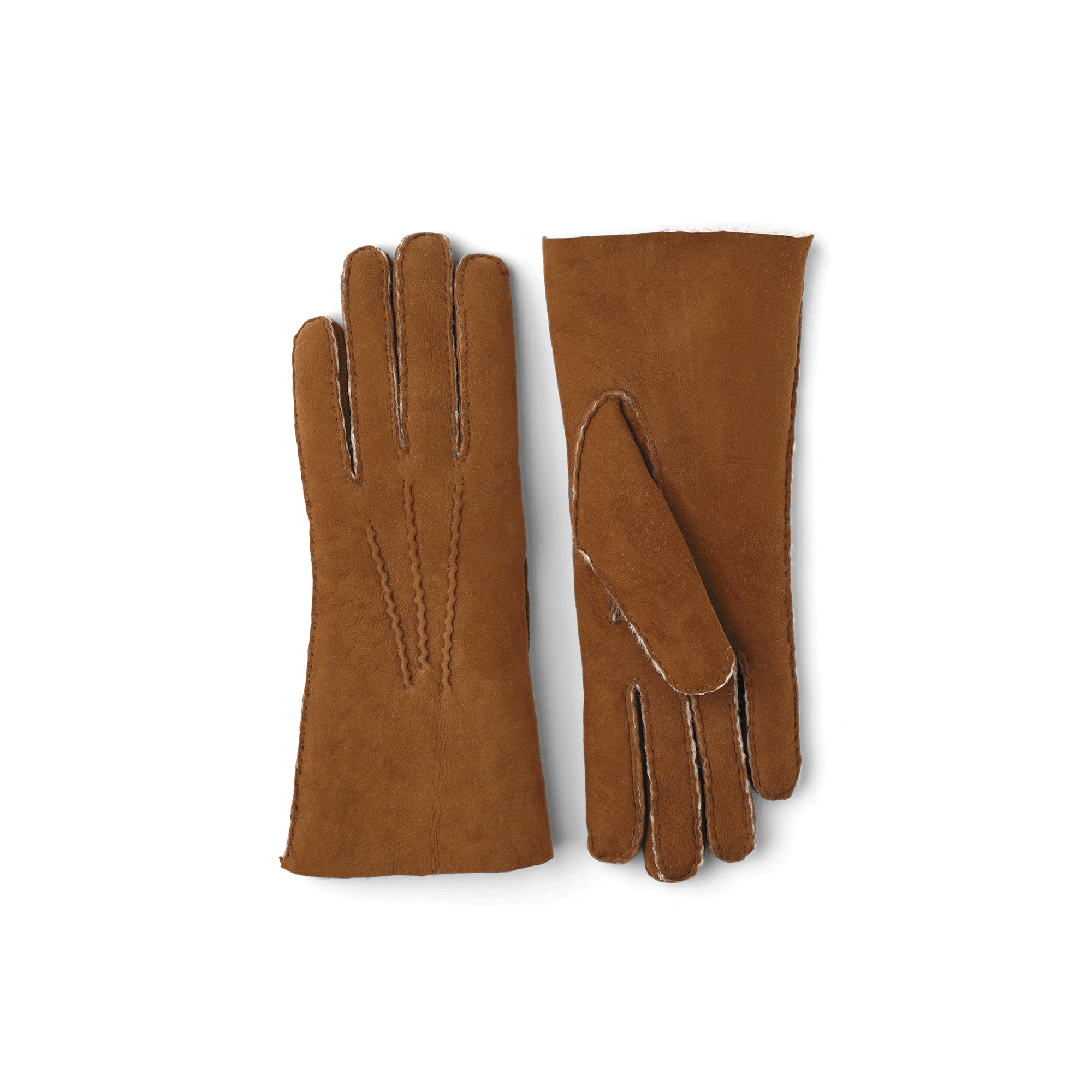 Light brownish-yellow hand-sewn fur suede glove
(1 of 3)