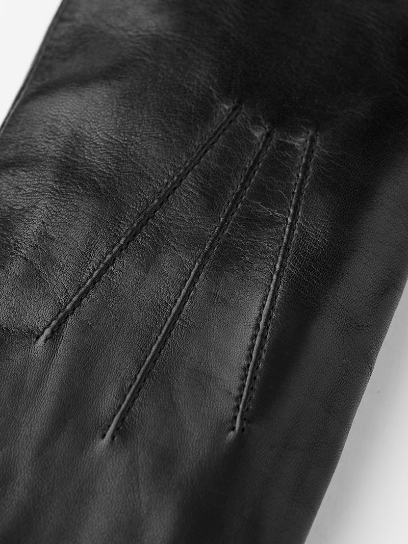 Black machine-sewn hairsheep leather mitten
 (3 of 4)