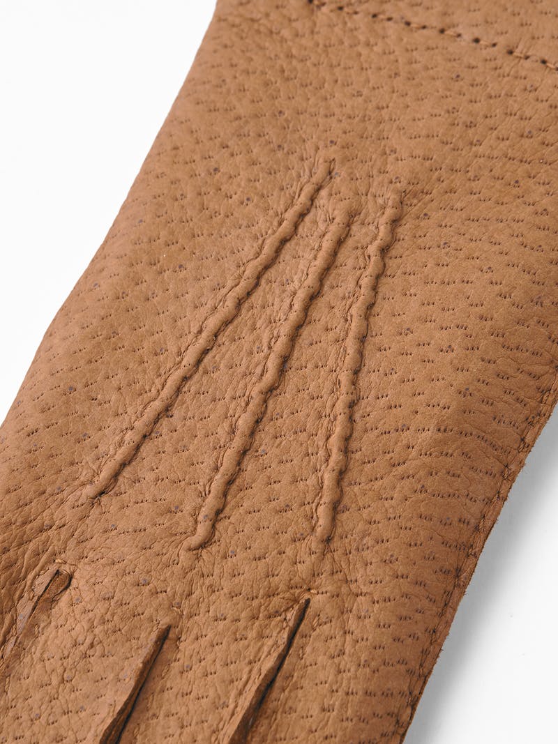 Light brown hand-sewn peccary leather glove
 (2 of 4)