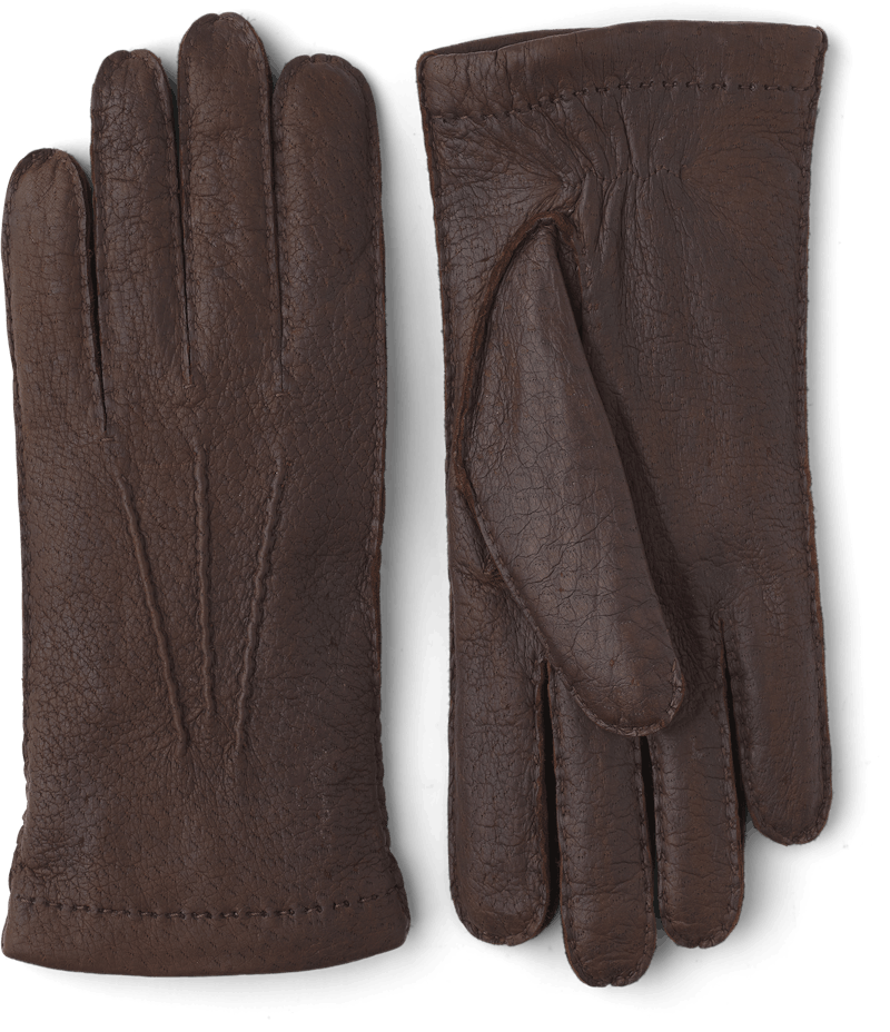 Brown hand-sewn peccary leather glove
 (1 of 4)