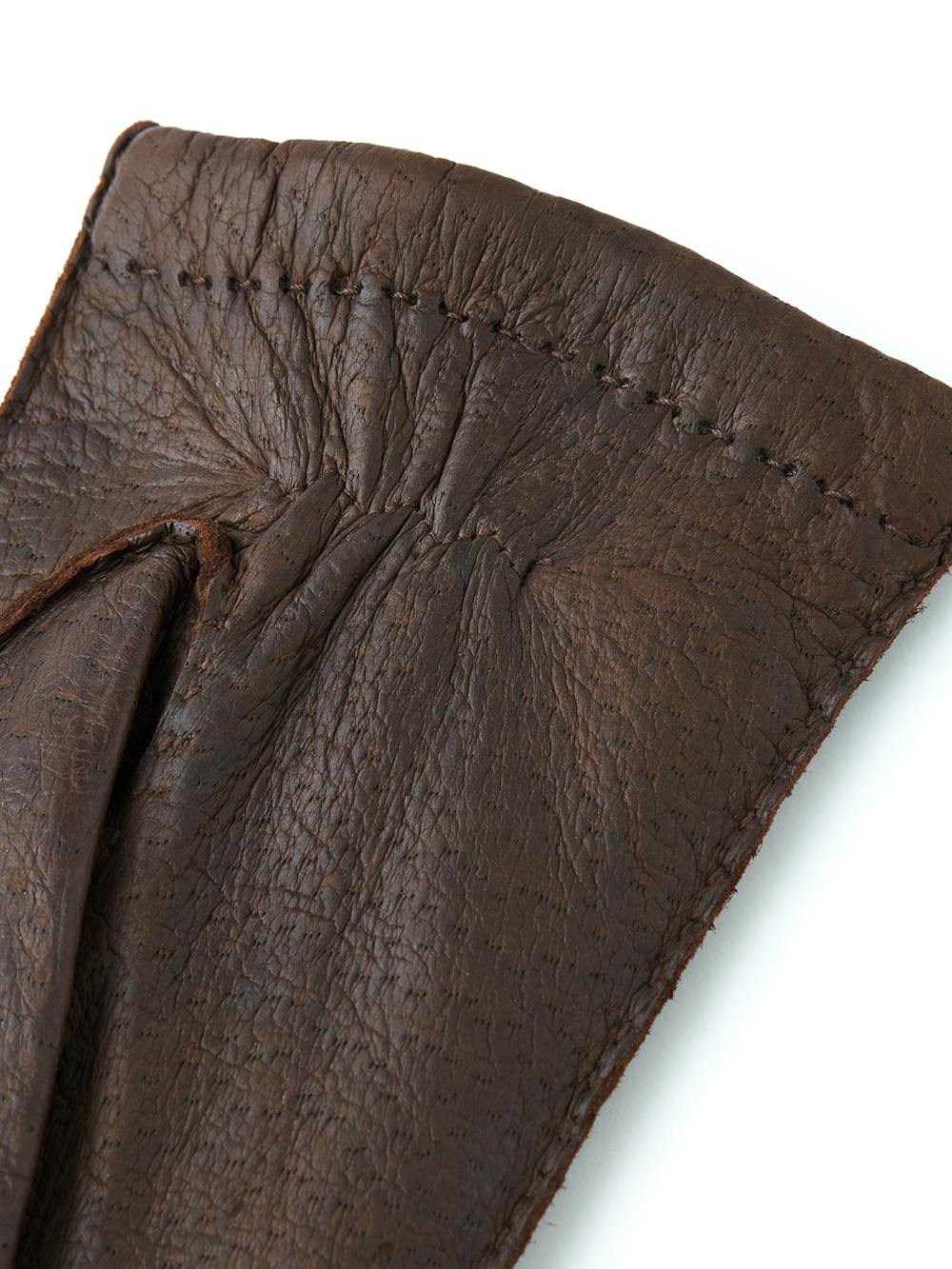 Brauner handgenähter Lederhandschuh aus Peccaryleder
(3 oder 4)