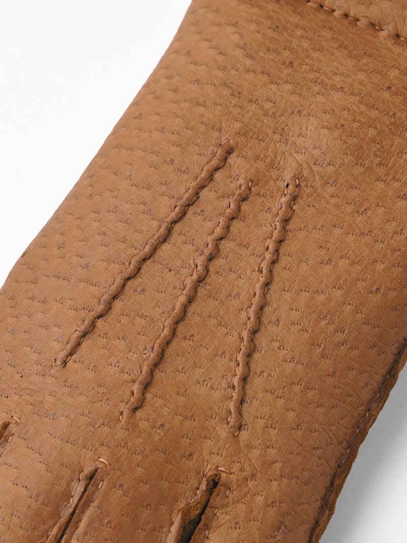 Light brown hand-sewn peccary leather glove
 (2 of 4)