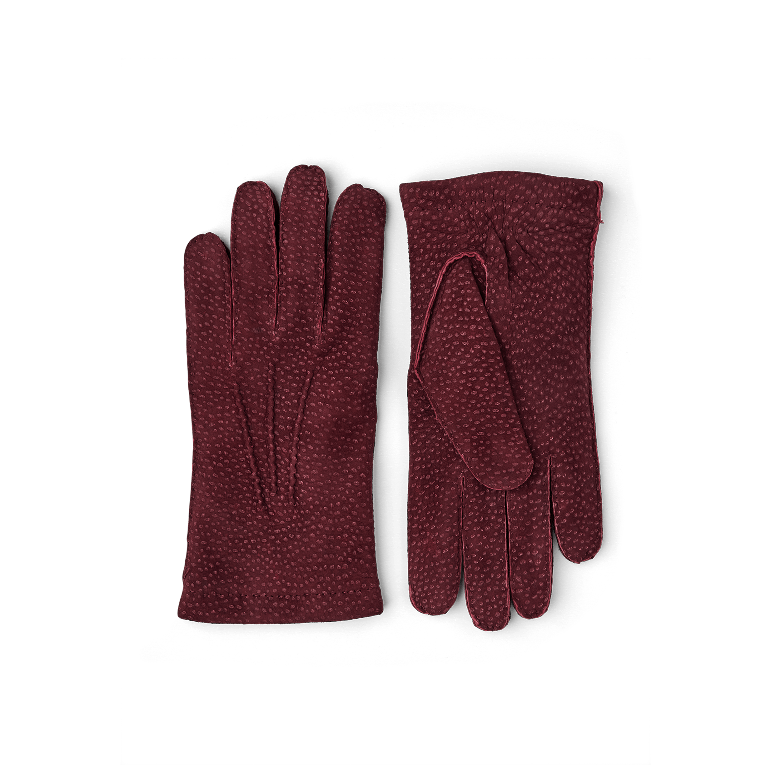 Wine red hand-sewn glove in carpincho nubuck
(1 of 3)